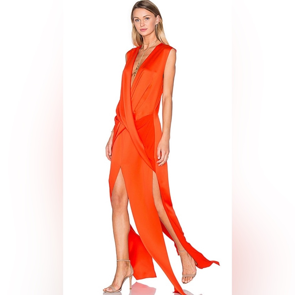 Solace London Erica Vibrant Orange Dress